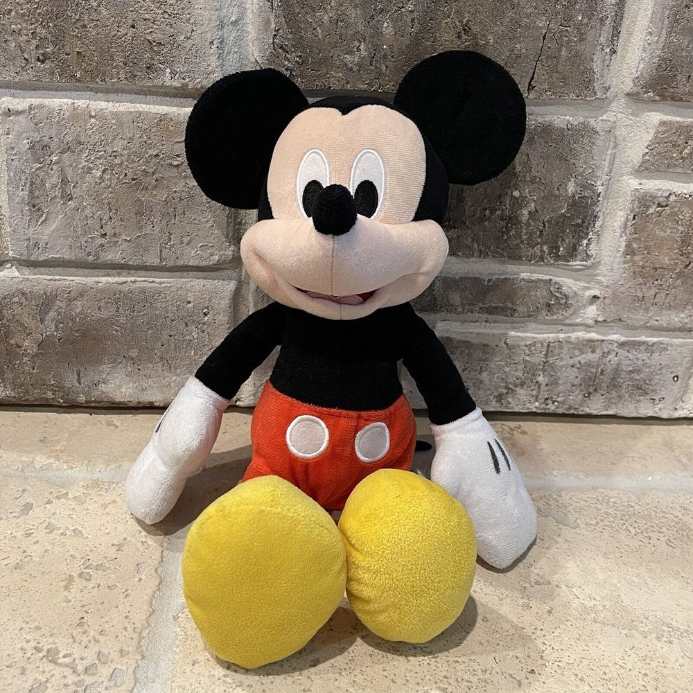 Disney Mickey Mouse Plush Stuffed Animal Toy 16 Inch Red Black Yellow Happy EUC‎